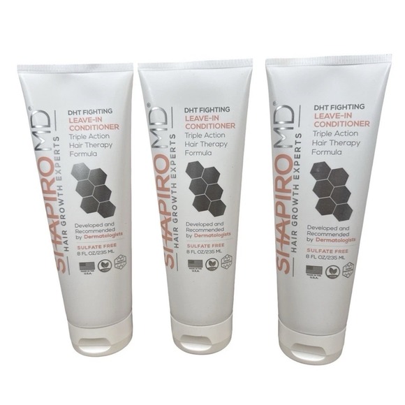 Shapiro MD Other - 3 Pack SHAPIRO MD Hair Loss Formula Vegan Leave-In CONDITIONER DHT Blockers 8 oz